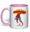 Чашка з кольоровою ручкою Marvel comics Spider man Ніжно рожевий фото