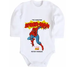 Дитячий бодік Spider man малюнок Білий фото