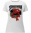Женская премиум футболка Spider man малюнок Белый фото