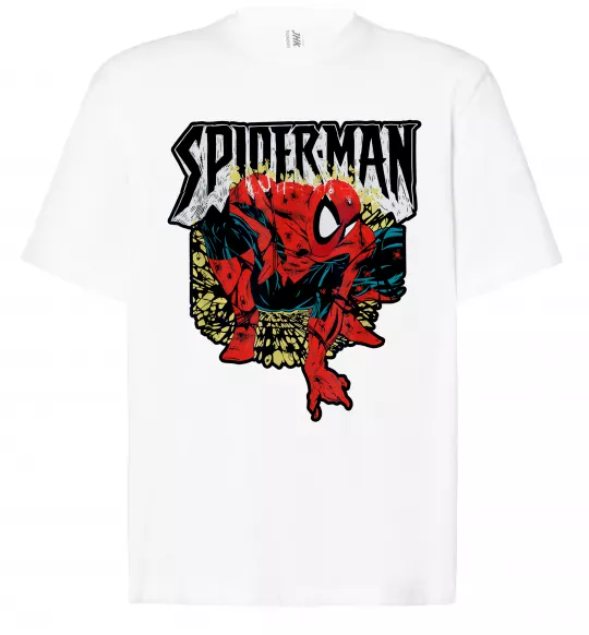 Футболка Оверсайз Spider man малюнок Білий фото