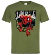 Чоловіча футболка Spider man малюнок Оливковий фото