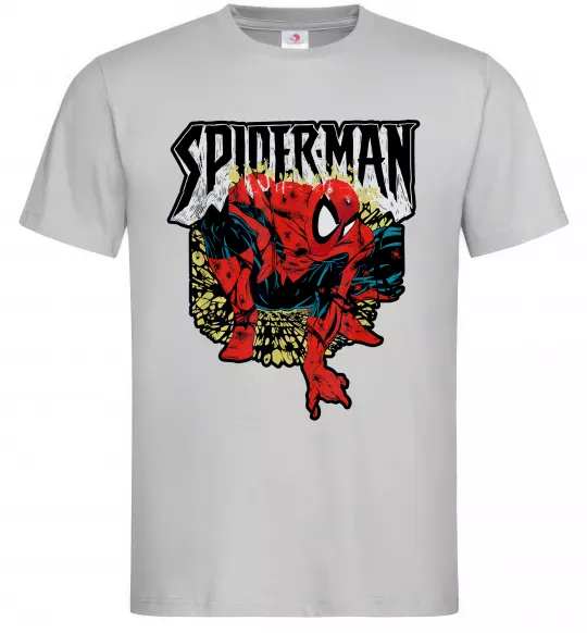 Чоловіча футболка Spider man малюнок Сірий фото