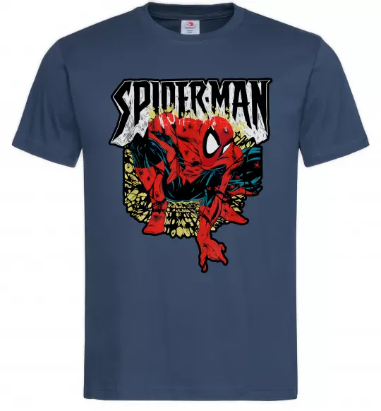 Чоловіча футболка Spider man малюнок Темно-синій фото
