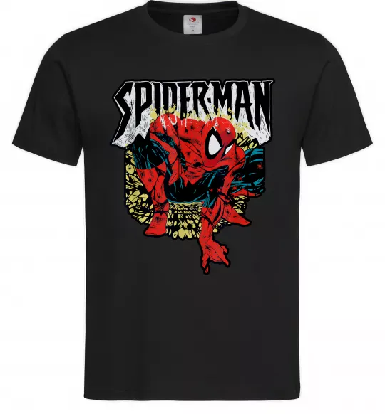 Чоловіча футболка Spider man малюнок Чорний фото