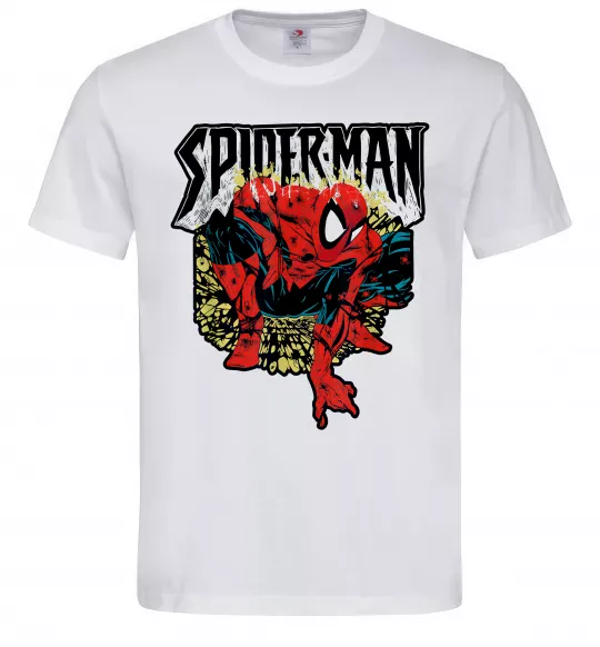 Чоловіча футболка Spider man малюнок Білий фото