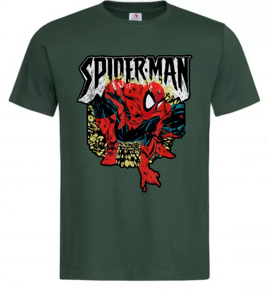 Чоловіча футболка Spider man малюнок Темно-зелений фото