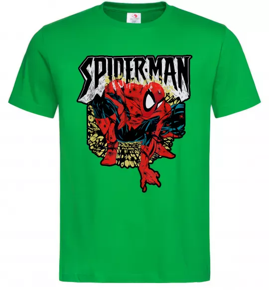 Чоловіча футболка Spider man малюнок Зелений фото