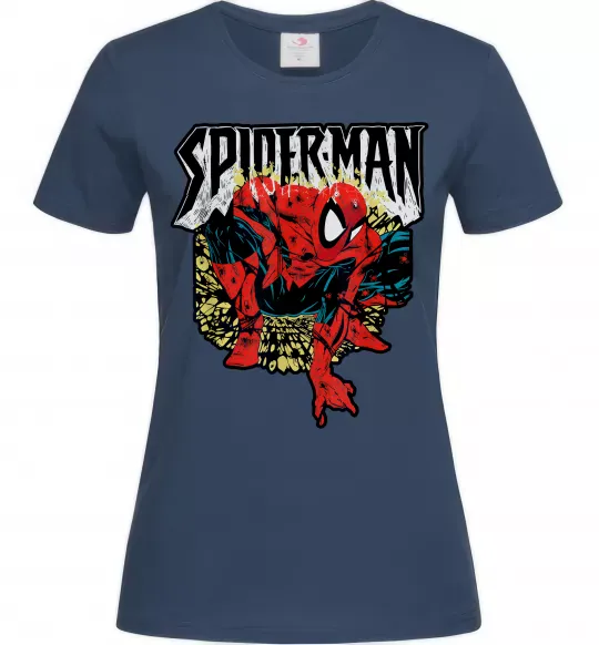 Женская футболка Spider man малюнок Темно-синий фото