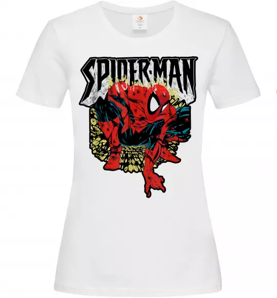 Женская футболка Spider man малюнок Белый фото