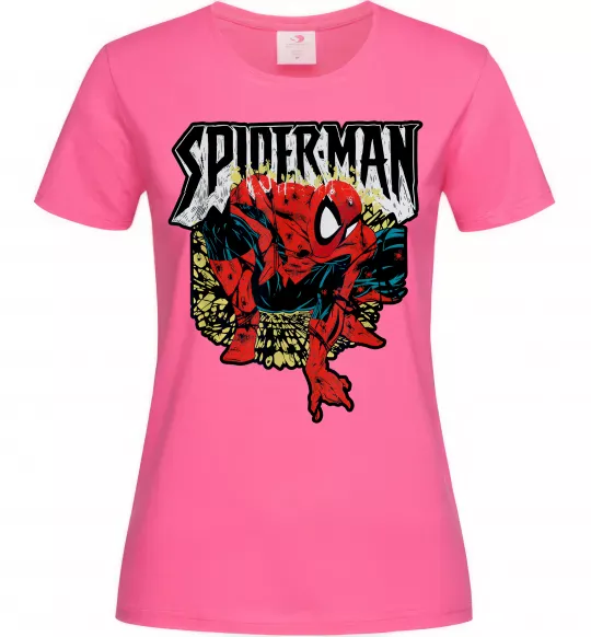 Женская футболка Spider man малюнок Ярко-розовый фото