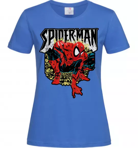 Женская футболка Spider man малюнок Ярко-синий фото