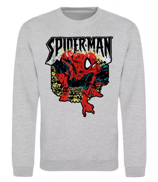 Свитшот Spider man малюнок Серый меланж фото