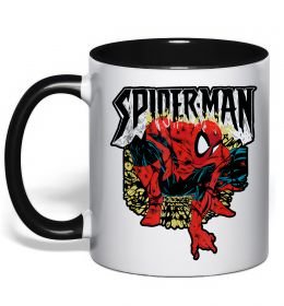 Чашка с цветной ручкой Spider man малюнок