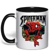 Чашка с цветной ручкой Spider man малюнок Черный фото