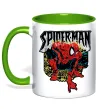 Чашка с цветной ручкой Spider man малюнок Лаймовый фото