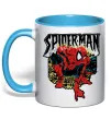Чашка с цветной ручкой Spider man малюнок Голубой фото