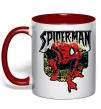 Чашка с цветной ручкой Spider man малюнок Красный фото