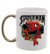 Чашка с цветной ручкой Spider man малюнок Золото фото