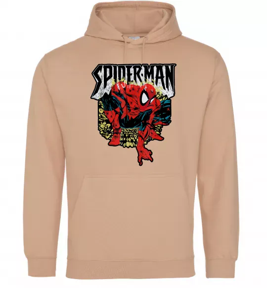 Мужская толстовка (худи) Spider man малюнок Песочный фото