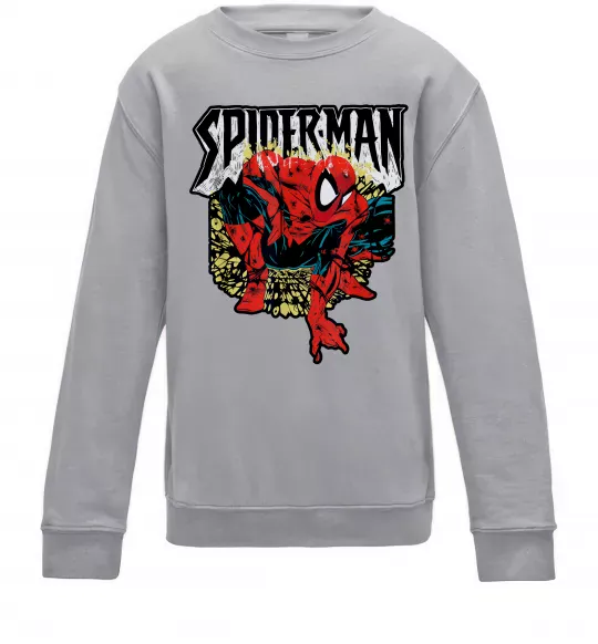 Дитячий світшот Spider man малюнок Сірий меланж фото