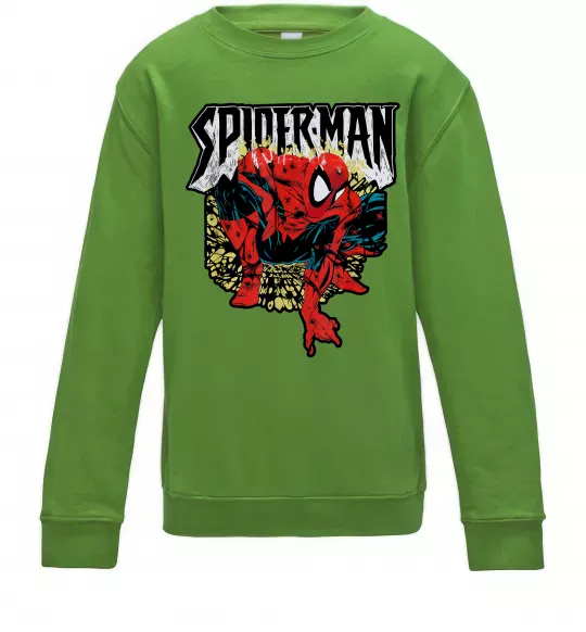 Дитячий світшот Spider man малюнок Лаймовий фото