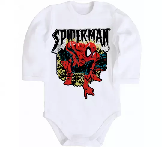Детский боди Spider man малюнок Белый фото