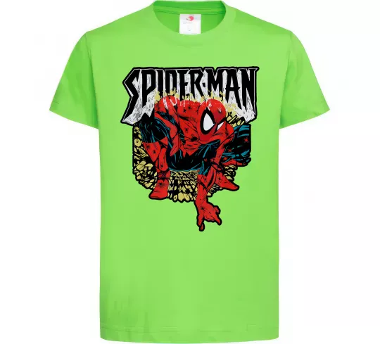 Детская футболка Spider man малюнок Лаймовый фото