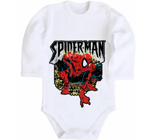 Дитячий бодік Spider man малюнок Білий фото
