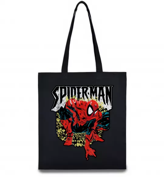 Эко-сумка Spider man малюнок Черный фото