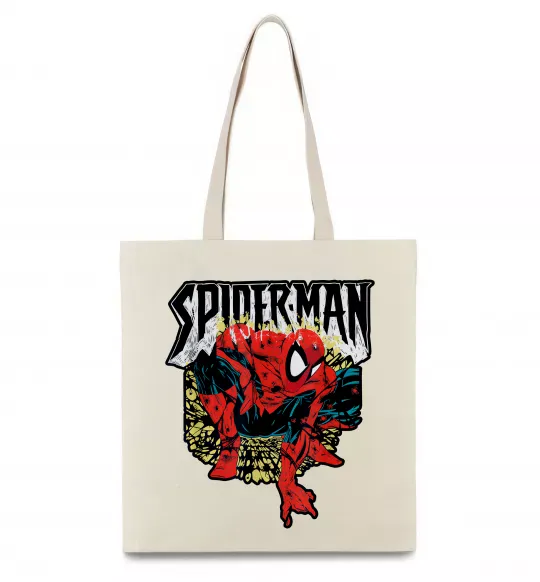 Эко-сумка Spider man малюнок Бежевый фото