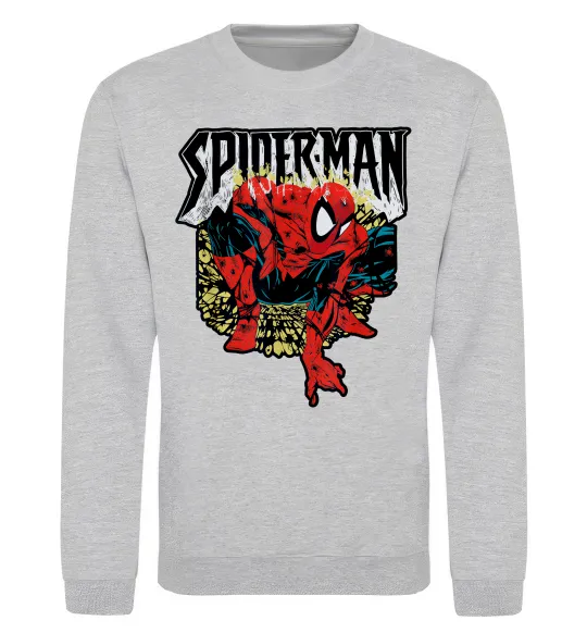 Свитшот Spider man малюнок Серый меланж фото