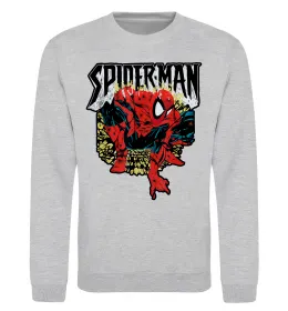 Світшот Spider man малюнок Сірий меланж фото