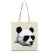 Эко-сумка Панда в окулярах Бежевый фото