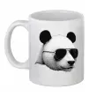 Чашка керамическая Панда в окулярах Белый фото
