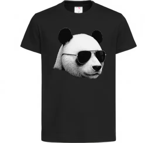 Детская футболка Панда в окулярах Черный фото
