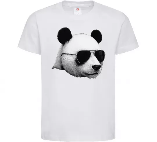 Детская футболка Панда в окулярах Белый фото