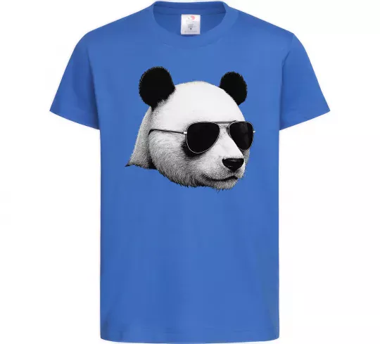 Детская футболка Панда в окулярах Ярко-синий фото