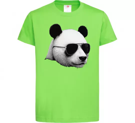 Детская футболка Панда в окулярах Лаймовый фото