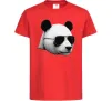 Детская футболка Панда в окулярах Красный фото