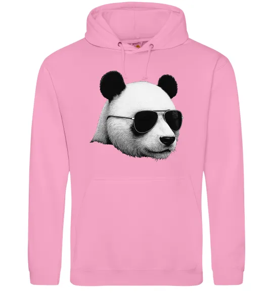 Чоловіча толстовка (худі) Панда в окулярах Рожевий фото