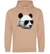 Мужская толстовка (худи) Панда в окулярах Песочный фото
