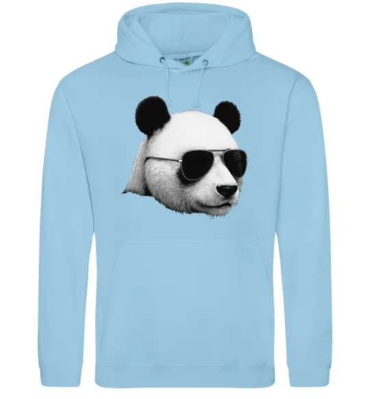 Женская толстовка (худи) Панда в окулярах Голубой фото