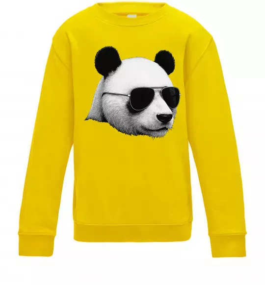 Дитячий світшот Панда в окулярах Сонячно жовтий фото