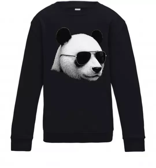 Дитячий світшот Панда в окулярах Чорний фото