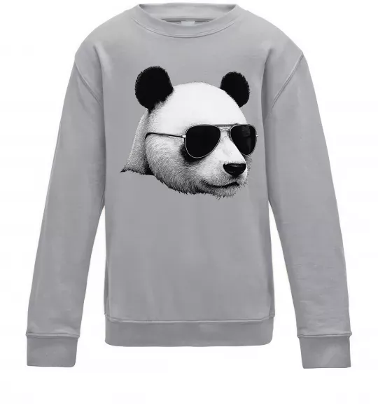 Дитячий світшот Панда в окулярах Сірий меланж фото