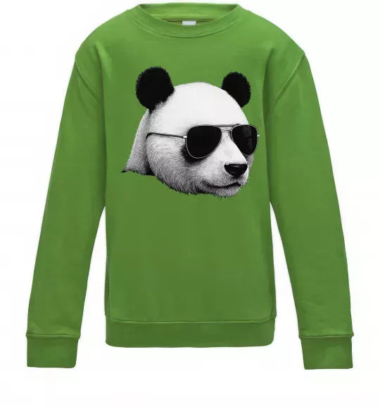 Дитячий світшот Панда в окулярах Лаймовий фото