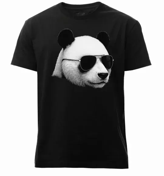 Мужская премиум футболка Панда в окулярах Черный фото