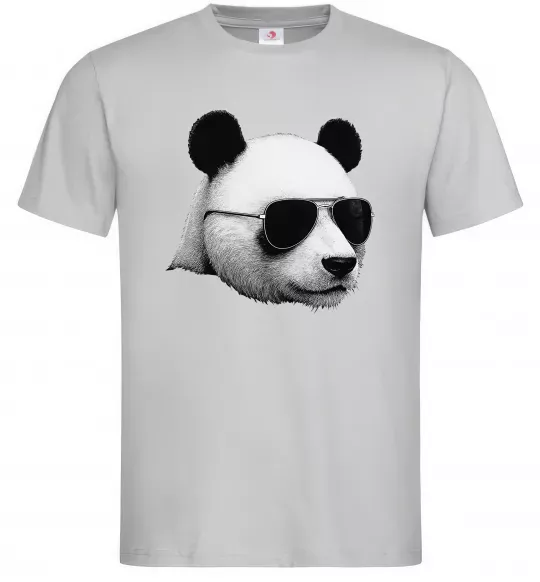 Чоловіча футболка Панда в окулярах Сірий фото