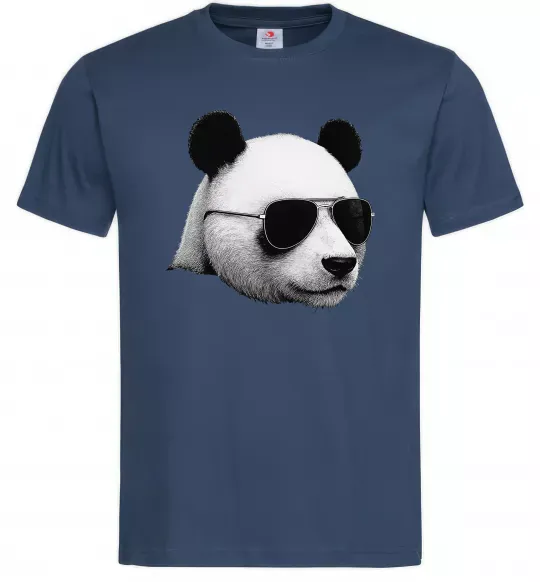 Чоловіча футболка Панда в окулярах Темно-синій фото