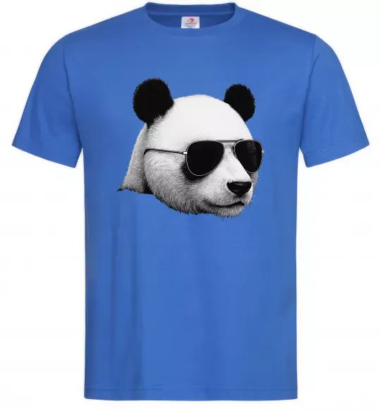 Чоловіча футболка Панда в окулярах Яскраво-синій фото